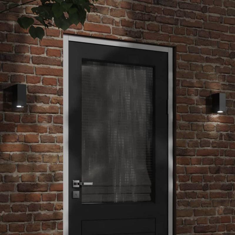 Vidaxl Lampade a parete da esterno 2 stesse in alluminio nero