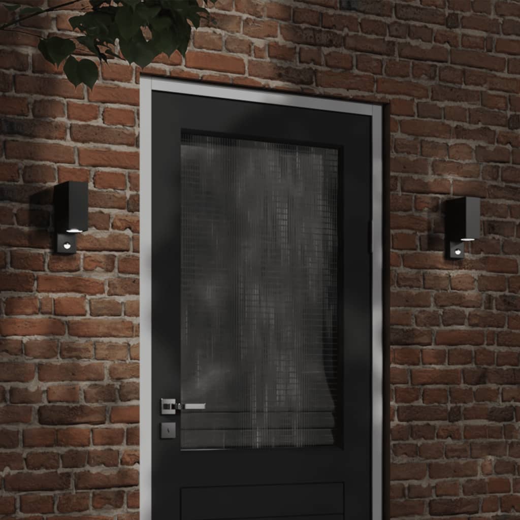 Vidaxl Lampada da parete da esterno con sensore fuso in alluminio nero