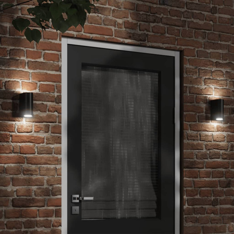 Vidaxl Lampade a parete da esterno 2 stesse in alluminio nero
