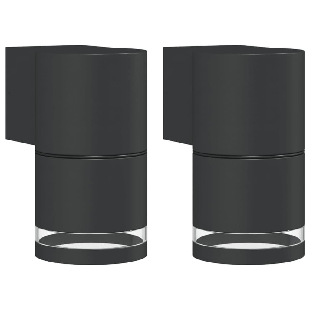 Vidaxl Lampade a parete da esterno 2 stesse in alluminio nero