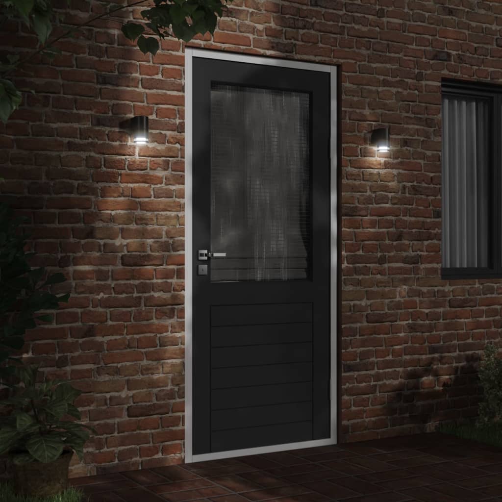 Vidaxl Lampade a parete da esterno 2 stesse in alluminio nero