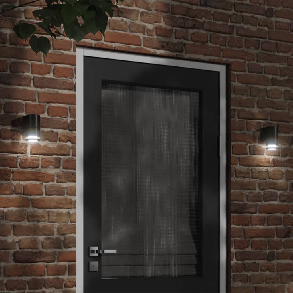 Vidaxl Lampade a parete da esterno 2 stesse in alluminio nero