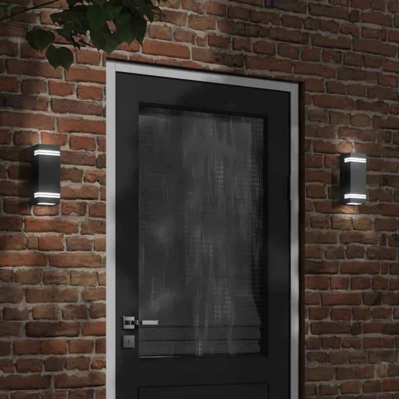 Vidaxl Lámparas de pared al aire libre 2 de acero inoxidable