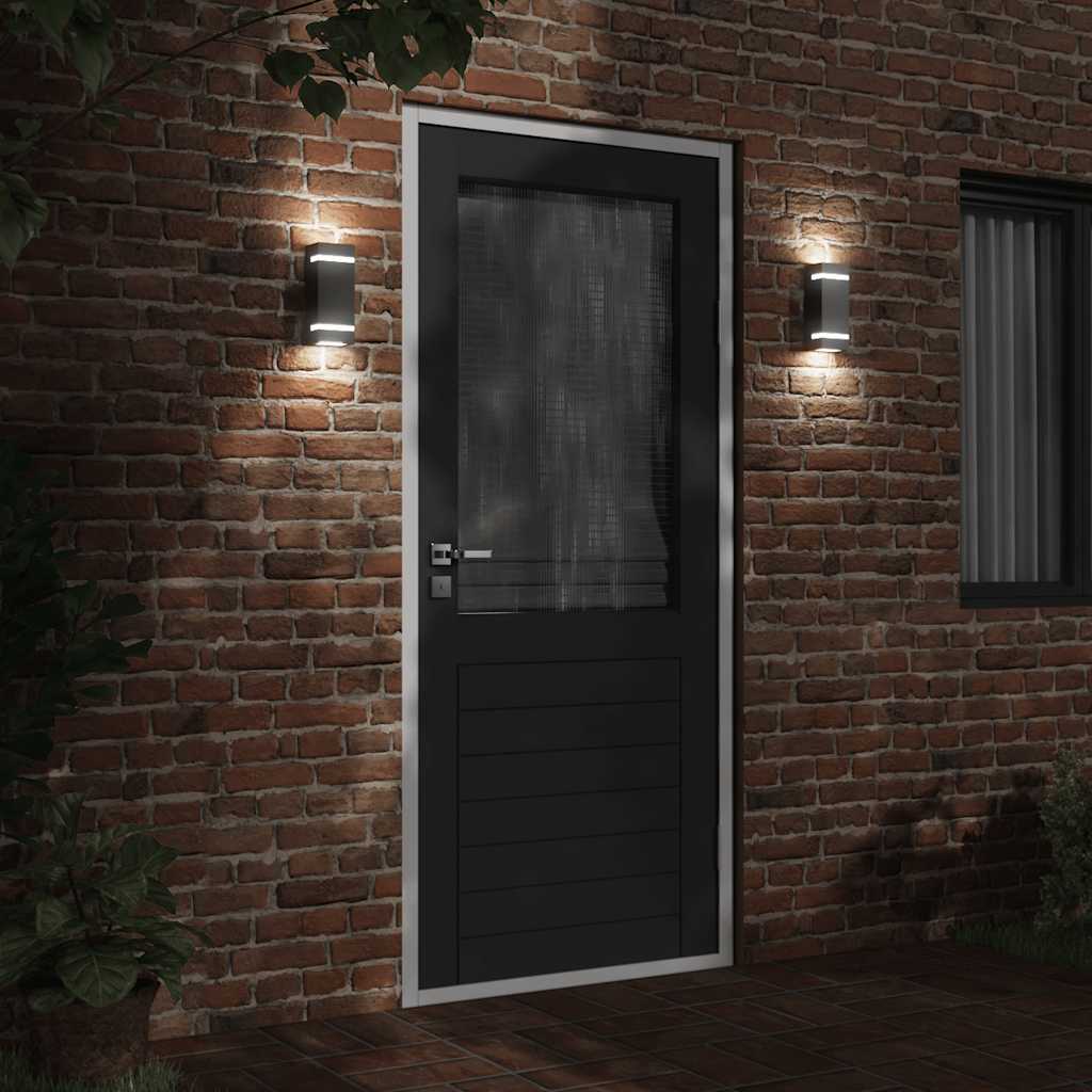 Vidaxl Lampada da parete da esterno in acciaio inossidabile nero