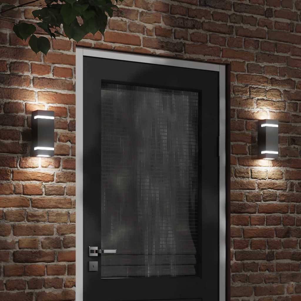 Vidaxl Lampada da parete da esterno in acciaio inossidabile nero