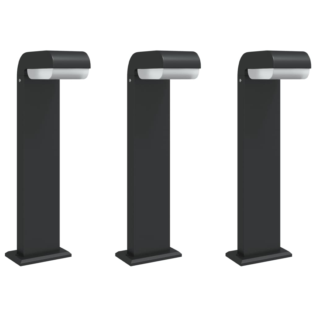 Vidaxl Lampade per esterni in piedi 3 ST 50 cm Cast in alluminio nero