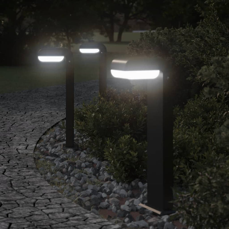 Vidaxl Lampade per esterni in piedi 3 ST 50 cm Cast in alluminio nero