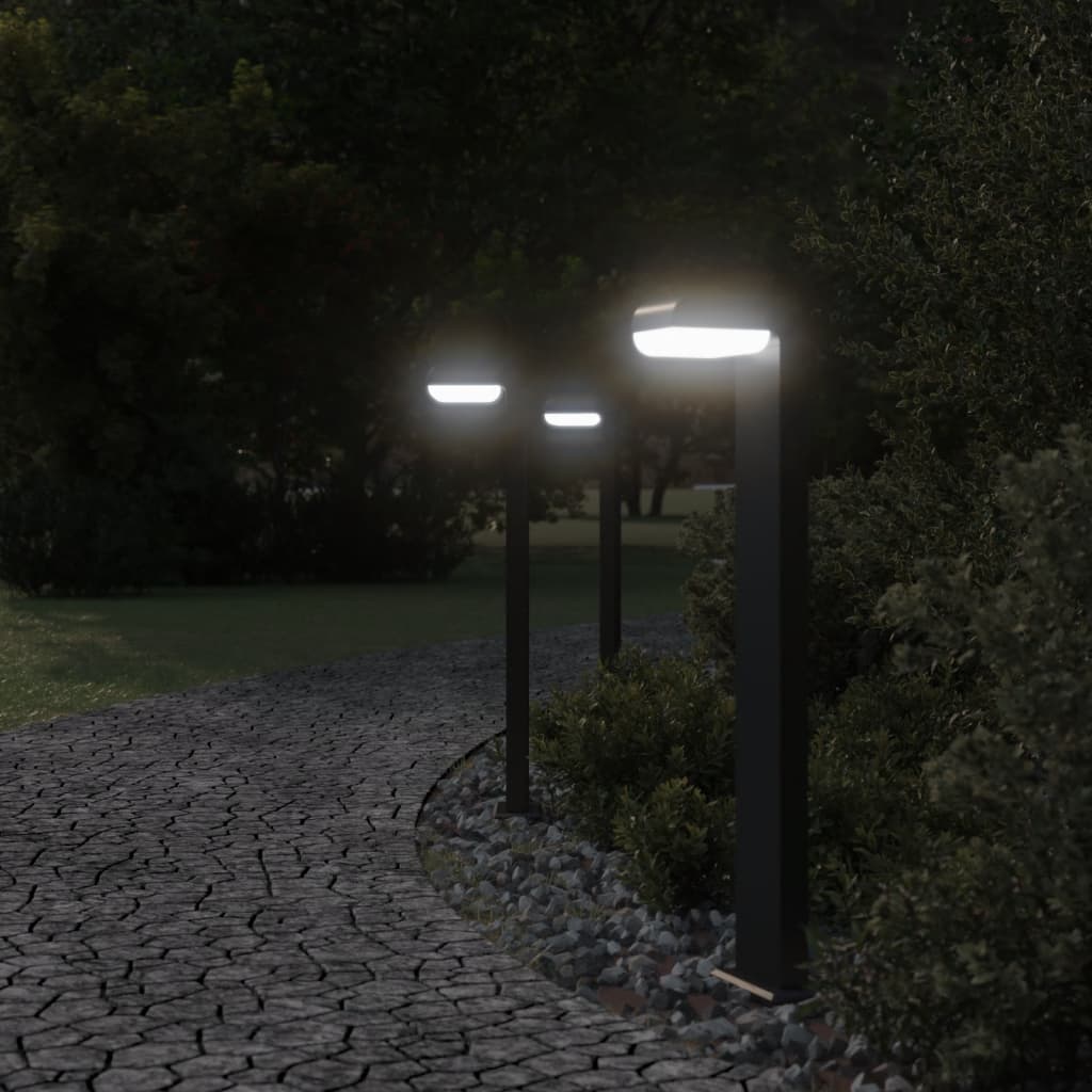 Lámparas de piso Vidaxl para al aire libre de aluminio fundido de 30 cm de 80 cm