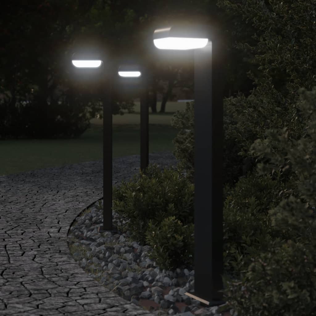 Lámparas de piso Vidaxl para al aire libre de aluminio fundido de 30 cm de 80 cm