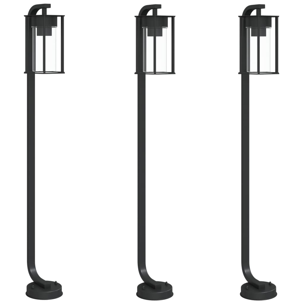 Vidaxl Lampada da pavimento per 3 PC da 100 cm in acciaio inossidabile