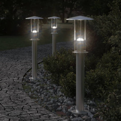 Vidaxl Lámpara exterior de lámpara de 60 cm de acero inoxidable de color plateado