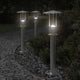 Lampada da terra per esterni Vidaxx 3 pezzi 60 cm in acciaio inossidabile color argento
