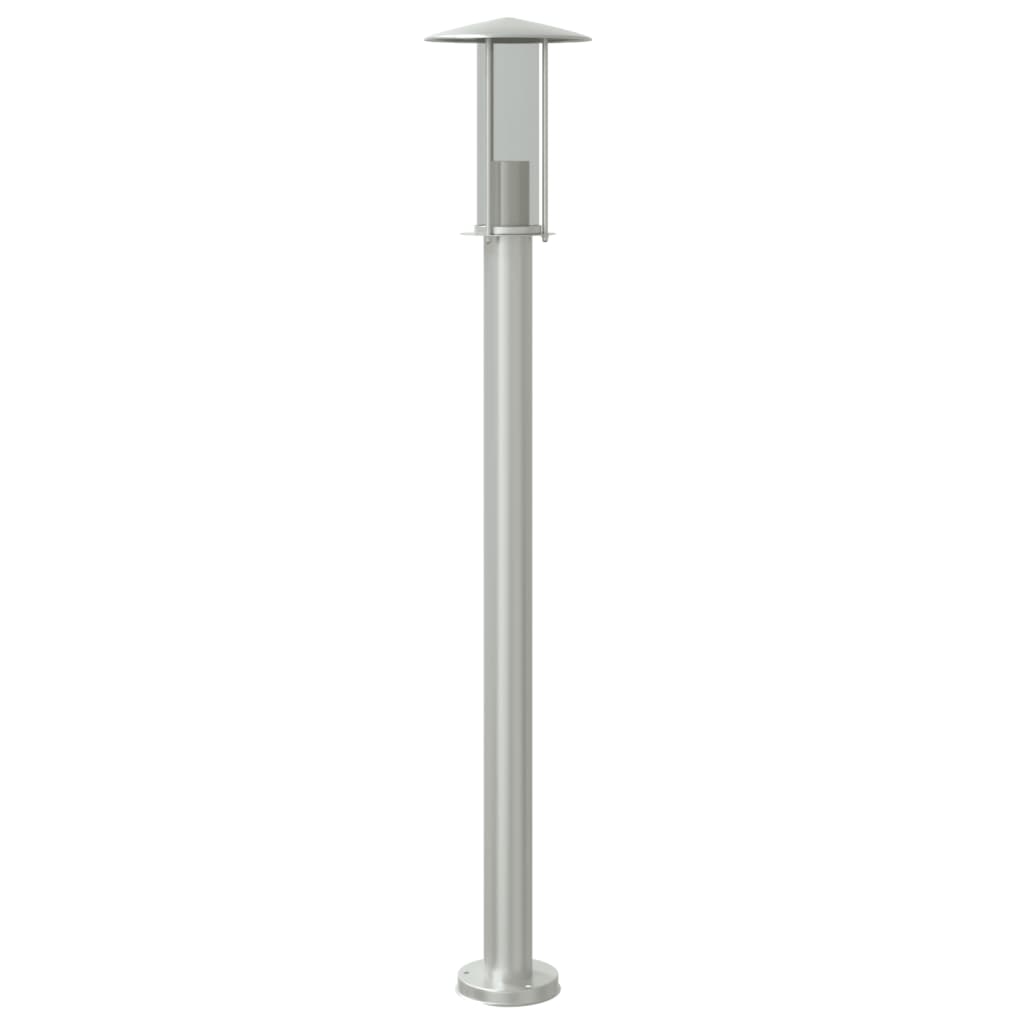 Lampada da pavimento Vidaxl per color argento in acciaio inossidabile esterno da 100 cm