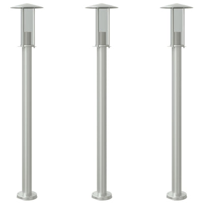 VidaXL floor lamp for outside 3 st 100 cm stainless steel silver colored
