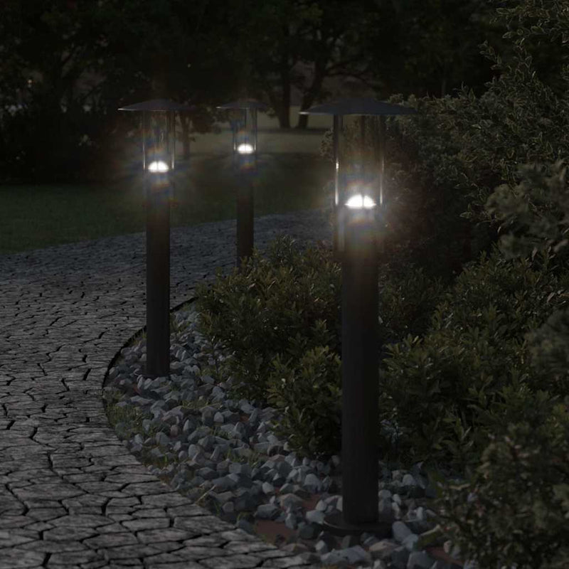 Lampada da pavimento Vidaxl per l'acciaio inossidabile esterno da 60 cm nero