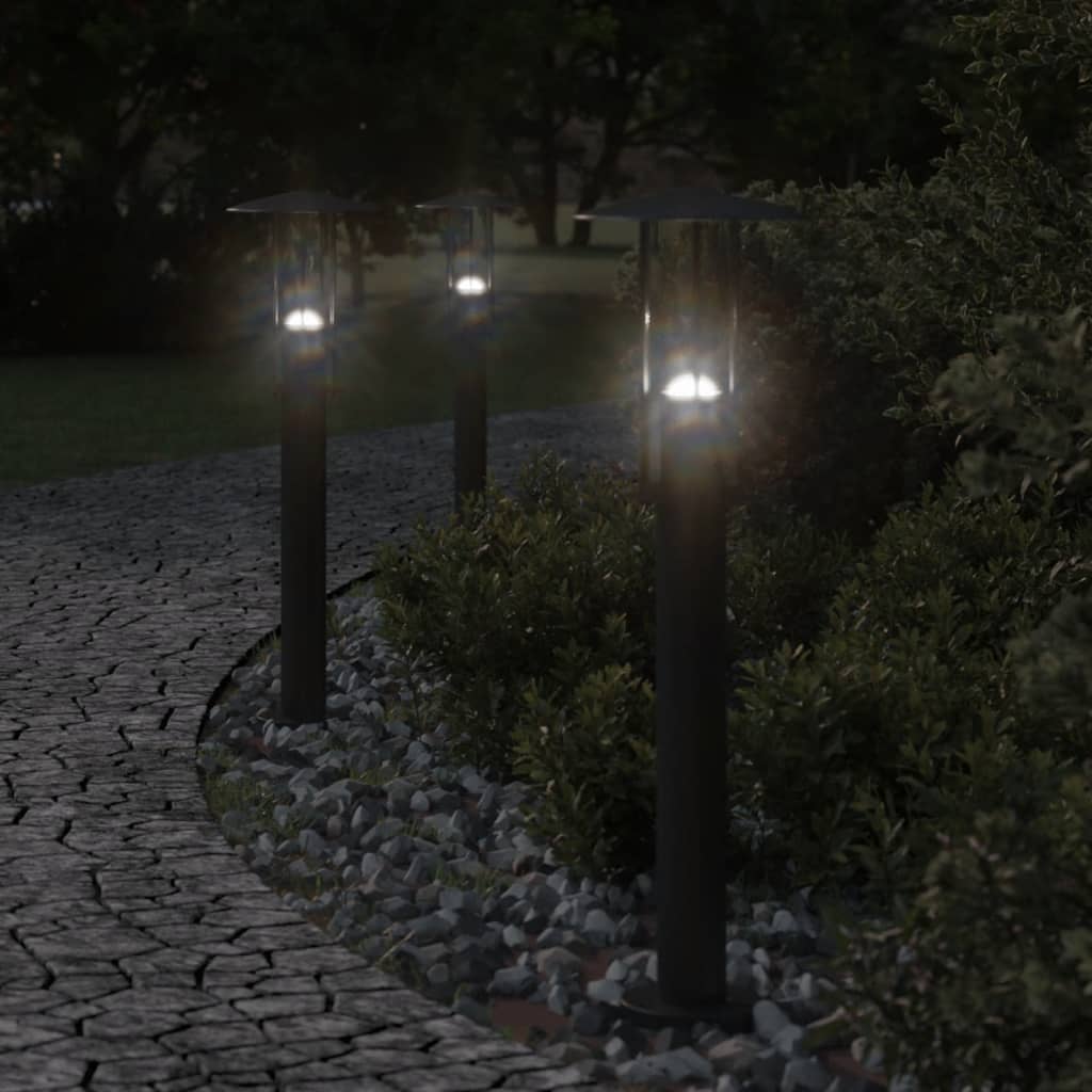 Lampada da pavimento Vidaxl per 3 pezzi all'esterno 60 cm in acciaio inossidabile