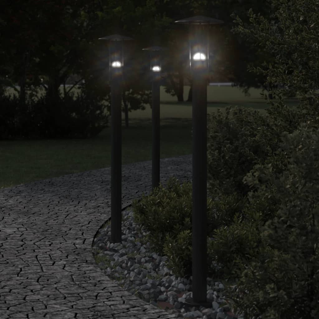 Lampada da pavimento Vidaxl per l'acciaio inossidabile esterno 100 cm nero