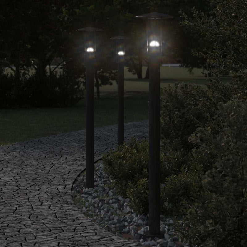 Vidaxl Lampada da pavimento per 3 PC da 100 cm in acciaio inossidabile