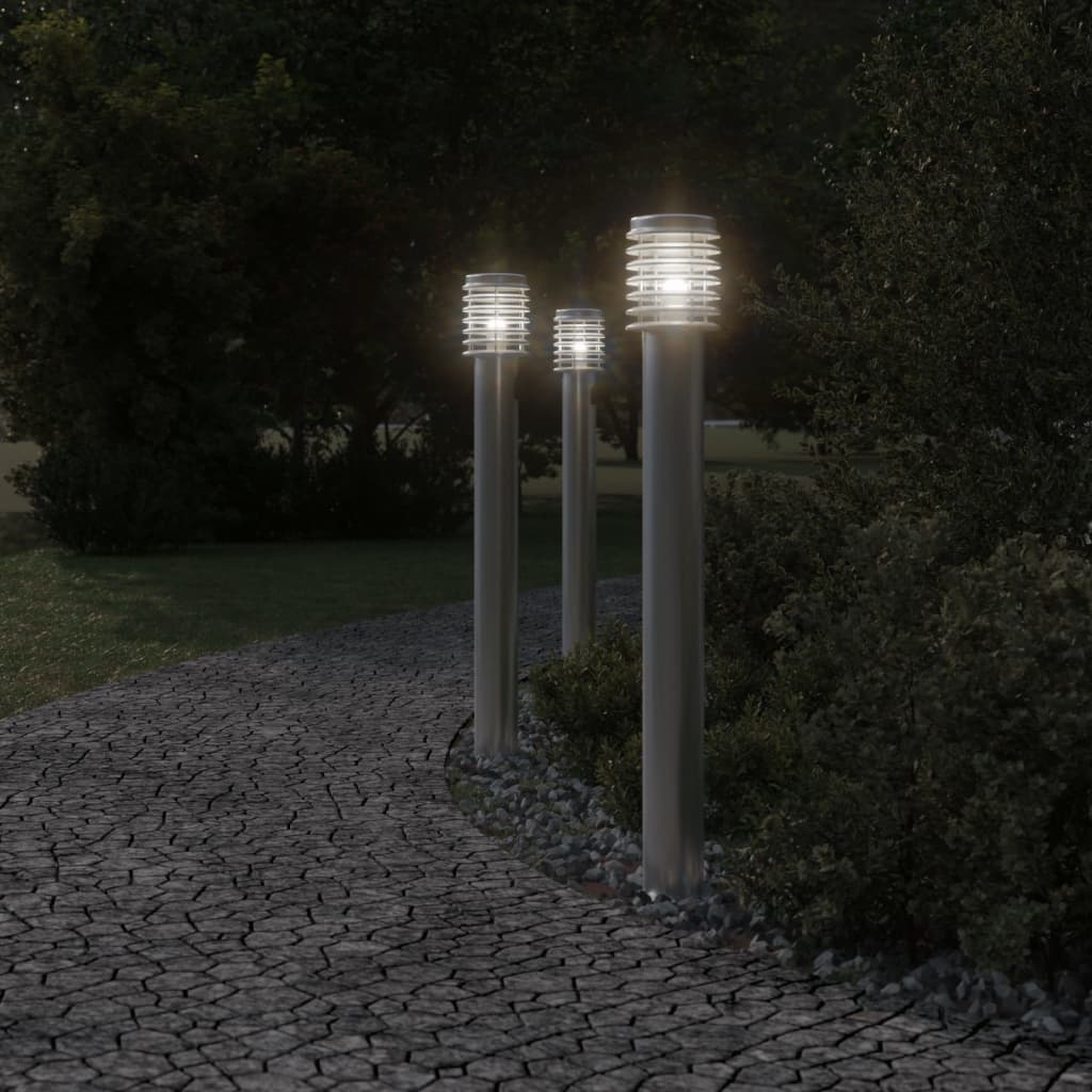 Lampada da pavimento Vidaxl per argento in acciaio inossidabile da 110 cm in acciaio inossidabile