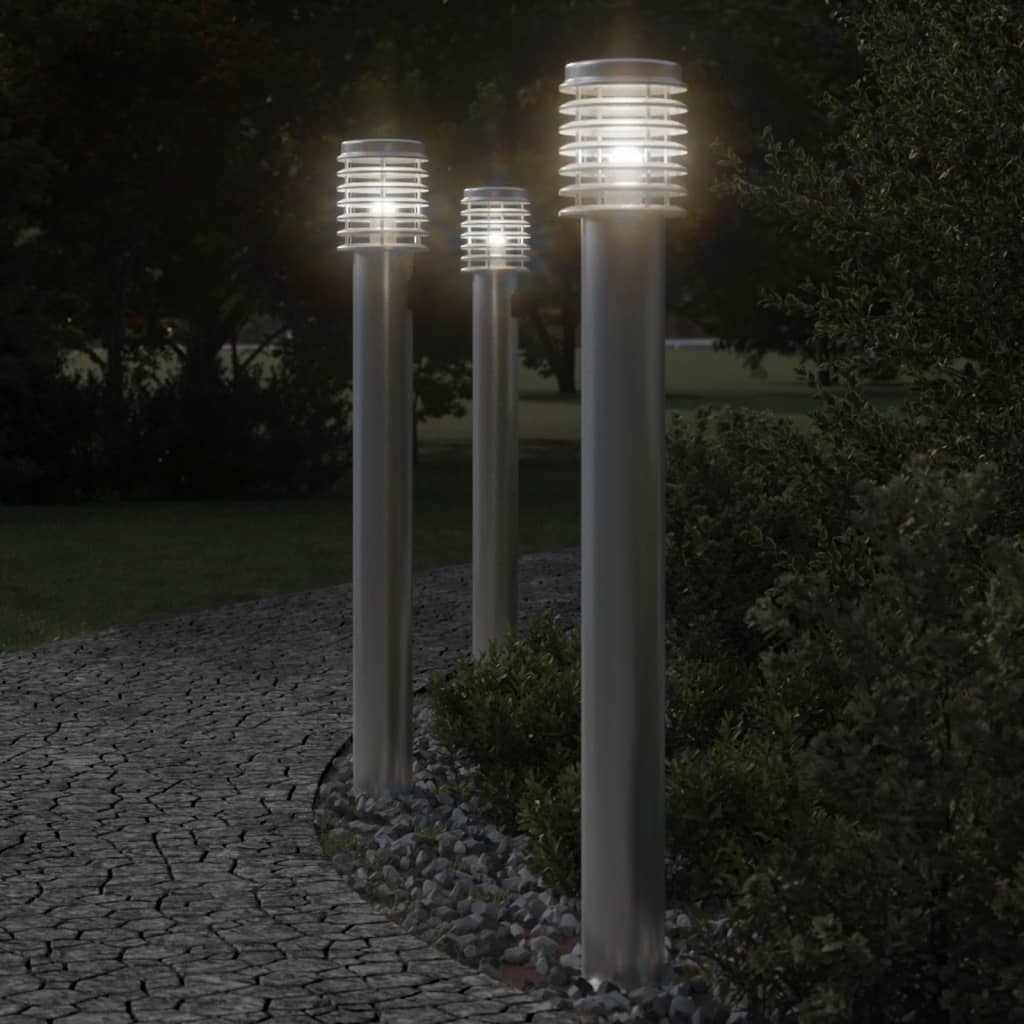 Lampada da pavimento Vidaxl per argento in acciaio inossidabile da 110 cm in acciaio inossidabile