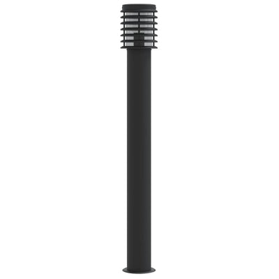 Lámpara de piso Vidaxl para negro de acero inoxidable de 110 cm