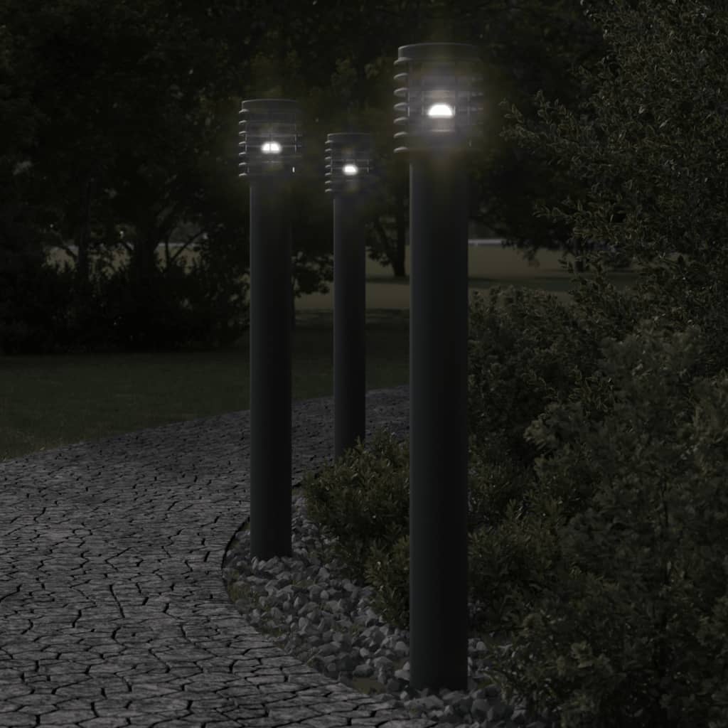 Lámpara de piso Vidaxl para negro de acero inoxidable de 110 cm