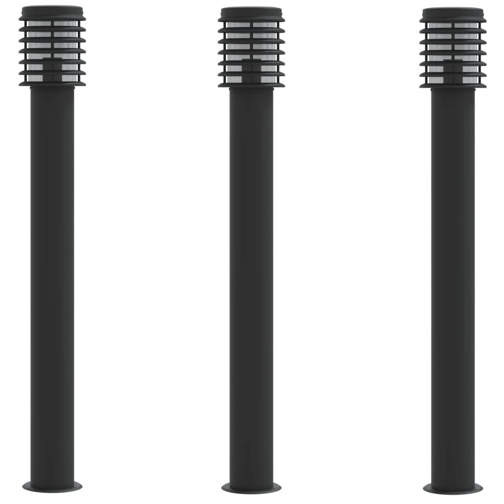 Vidaxl Lampada per pavimenti per 33 cm in acciaio inossidabile da 3 St 110 cm