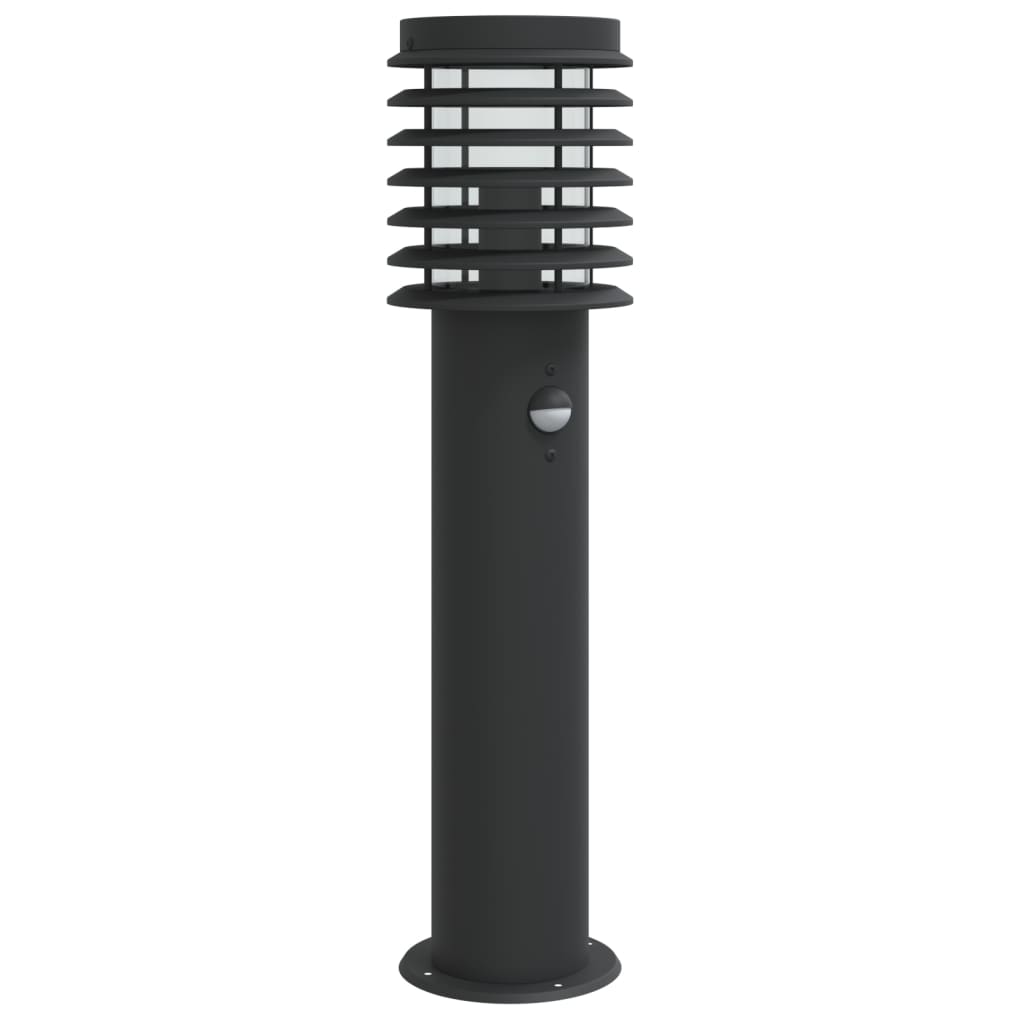 Lampada da pavimento Vidaxl per l'esterno con sensore in acciaio inossidabile da 60 cm nero