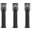 Vidaxl Lampade per pavimenti per esterni 3 St con sensori in acciaio inossidabile nero