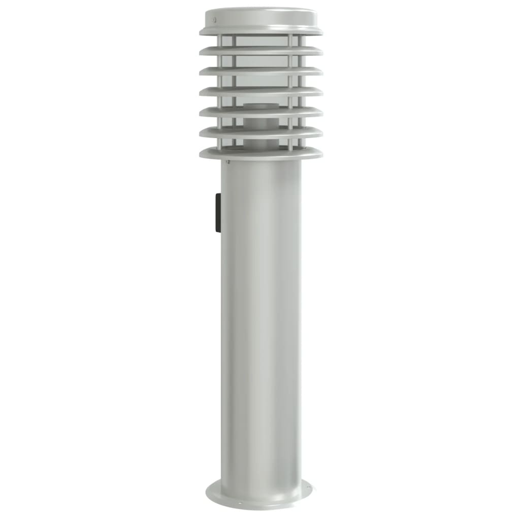 Vidaxl Lampada da pavimento esterna con presa 60 cm in acciaio inossidabile argento