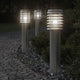 Vidaxl Lampade esterne a pavimento 3 St Piega 60 cm in acciaio inossidabile argento
