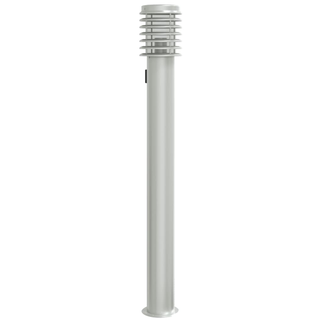 Vidaxl Lámpara de pie exterior con enchufe de 110 cm de acero inoxidable plateado