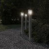 Vidaxl afuera de pisos 3 st -zocket 110 cm de acero inoxidable plateado