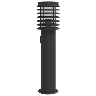 Vidaxl Lámpara de lámpara exterior con zócalo de 60 cm de acero inoxidable negro