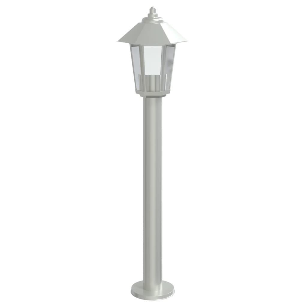 Vidaxl Lámpara exterior de piso de 80 cm de acero inoxidable de color plateado