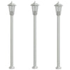 Lampada da pavimento Vidaxl per color argento in acciaio inossidabile da 3 St 120 cm