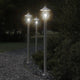 Lampada da pavimento Vidaxl per color argento in acciaio inossidabile da 3 St 120 cm