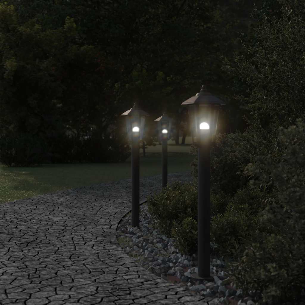 Lampada da pavimento Vidaxl per l'acciaio inossidabile esterno da 80 cm nero