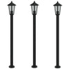 Lámpara de piso Vidaxl para 3 pcs de 120 cm de acero inoxidable negro