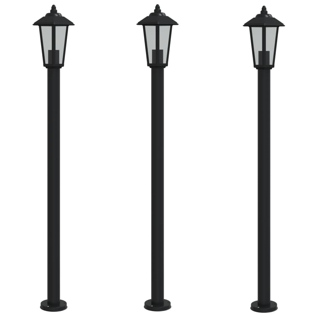 Lampada da pavimento Vidaxl per 3 pezzi all'esterno 120 cm in acciaio inossidabile
