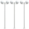 Vidaxl afuera de pisos 3 st 215 cm de acero inoxidable de color plateado