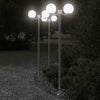 Vidaxl afuera de pisos 3 st 215 cm de acero inoxidable de color plateado