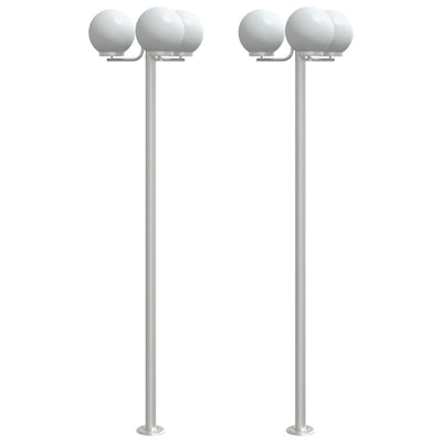 VidaXL floor lamp for outside 2 pcs 215 cm stainless steel silver colored
