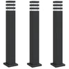 Lámparas de piso Vidaxl para 3 st 80 cm de aluminio negro