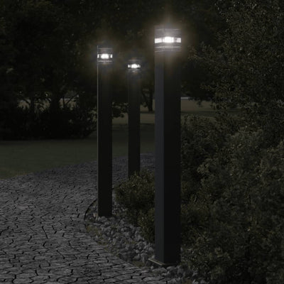 Vidaxl Lámpara de piso exterior 110 cm de aluminio negro