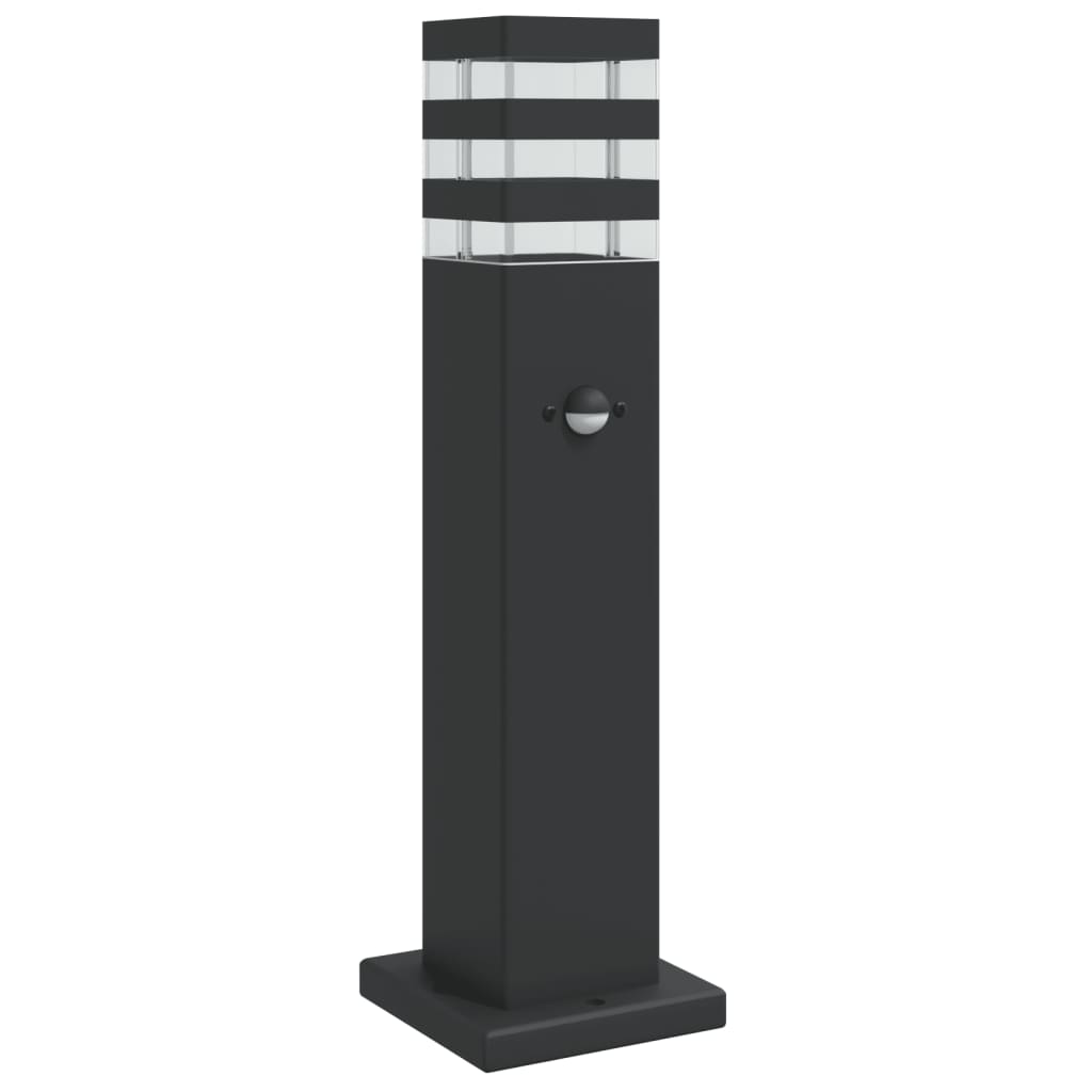 Lampade per pavimenti Vidaxl per l'esterno con sensore da 50 cm in alluminio nero