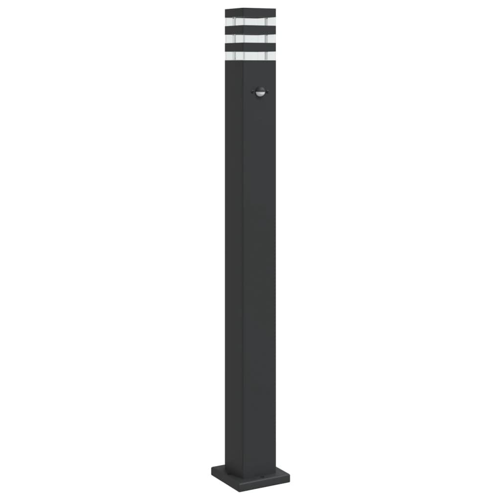 Lámpara de piso Vidaxl para el exterior con un sensor de 110 cm de aluminio negro
