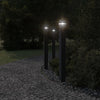Lámparas de piso Vidaxl para el exterior 3 st con sensor de 110 cm de aluminio negro