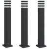 Vidaxl afuera de pisos 3 pts con zócalo de 80 cm de aluminio negro