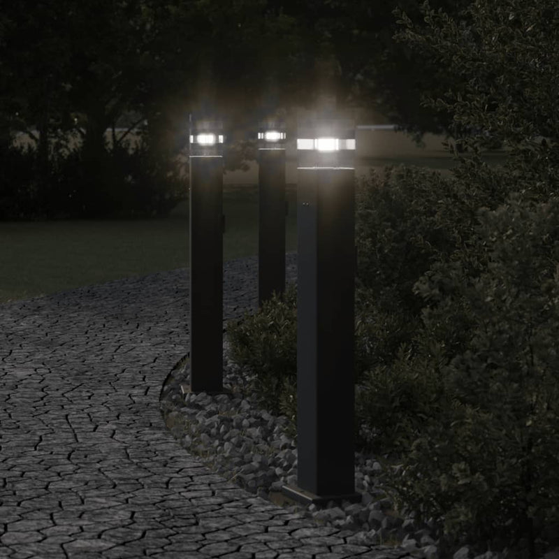 Vidaxl Outside Ploors 3 STS con Socket 80 cm in alluminio nero